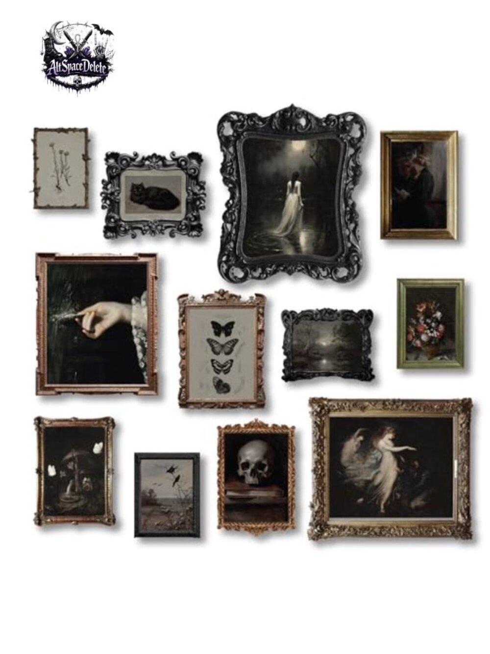 Dark Academia Wall Art Unframed 12pc Gothic Poster Print Set